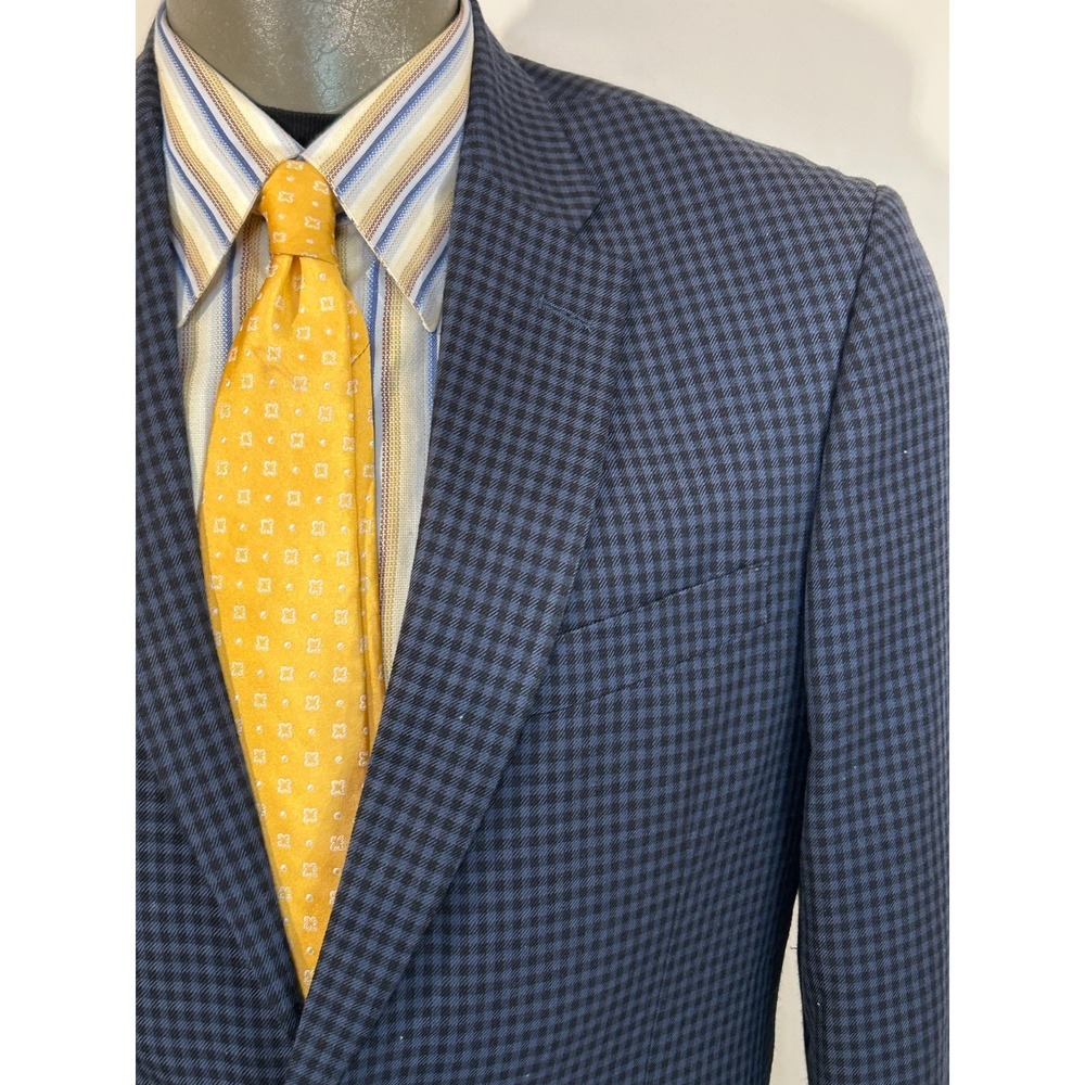 Tommy Hilfiger‎ Blazer Sport Jacket Blue Mens 38R Polyester Viscose Small Check
